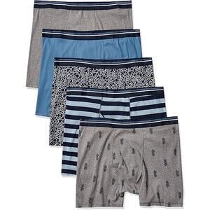 New 5 Pack Amazon Essentials Mens XS 100% Cotton Underwear Boxer Briefs